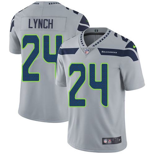 Nike Seahawks #24 Marshawn Lynch Grey Alternate Men's Stitched NFL Vapor Untouchable Limited Jersey